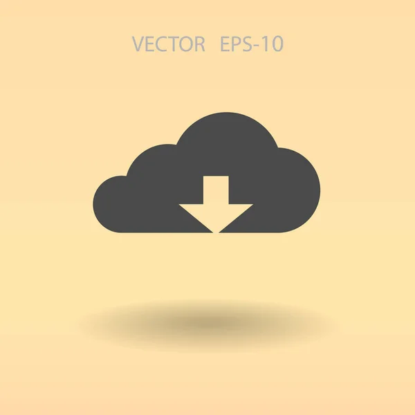 Flat icon of download cloud. vector illustration — Stock Vector