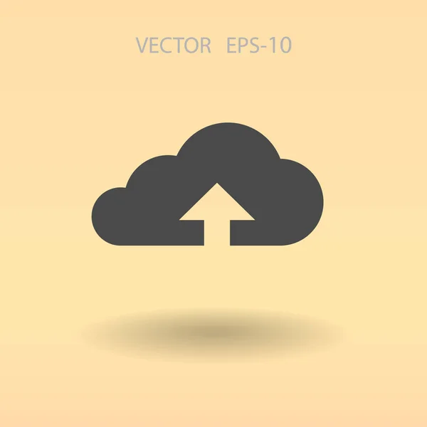 Icono plano de la nube de carga. ilustración vectorial — Vector de stock