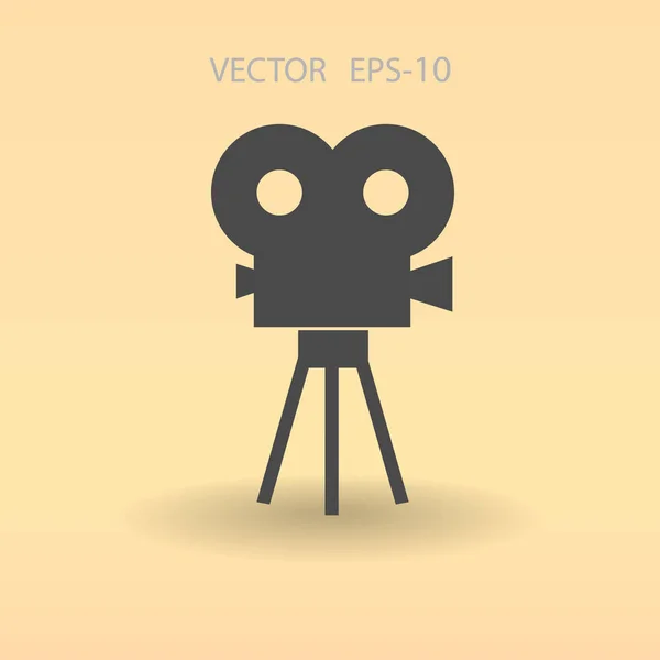 Ícone plano do cinema. ilustração vetorial — Vetor de Stock