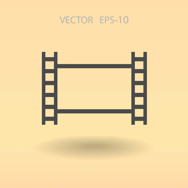 Ícone plano de vídeo. ilustração vetorial — Vetor de Stock