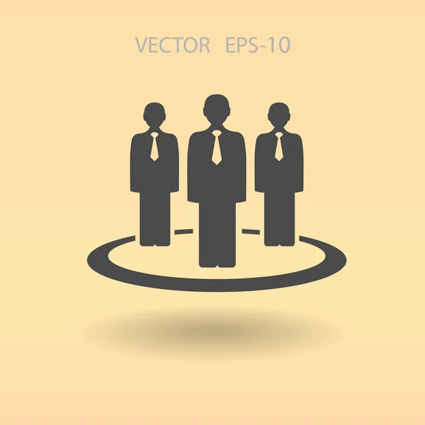 Ícone plano do trabalho em equipe. ilustração vetorial —  Vetores de Stock