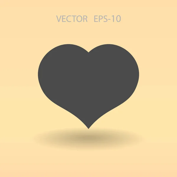Icono plano de corazón. ilustración vectorial — Vector de stock