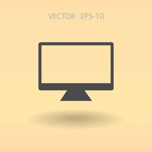 Platte pictogram van de monitor. vectorillustratie — Stockvector