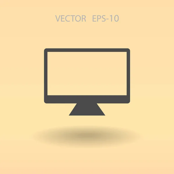 Flat icon of monitor. vector illustration — Stock Vector