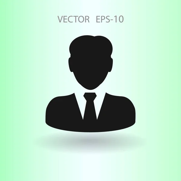 Icono plano de hombre de negocios. ilustración vectorial — Vector de stock