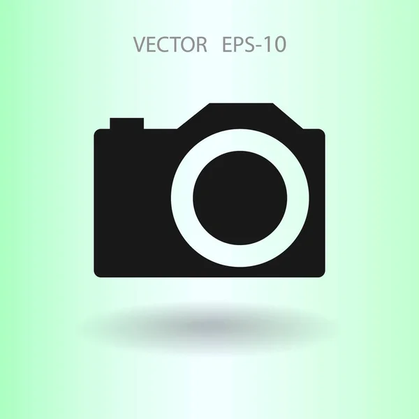 Icono plano de una cámara. ilustración vectorial — Vector de stock