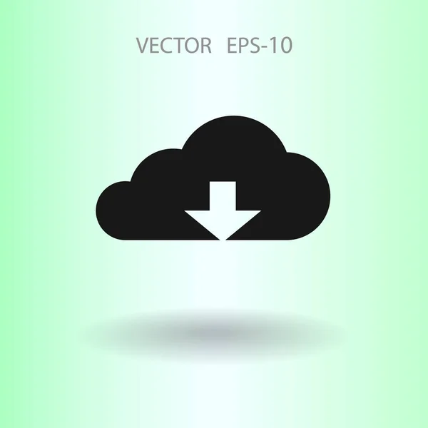 Ícone plano de nuvem de download. ilustração vetorial —  Vetores de Stock