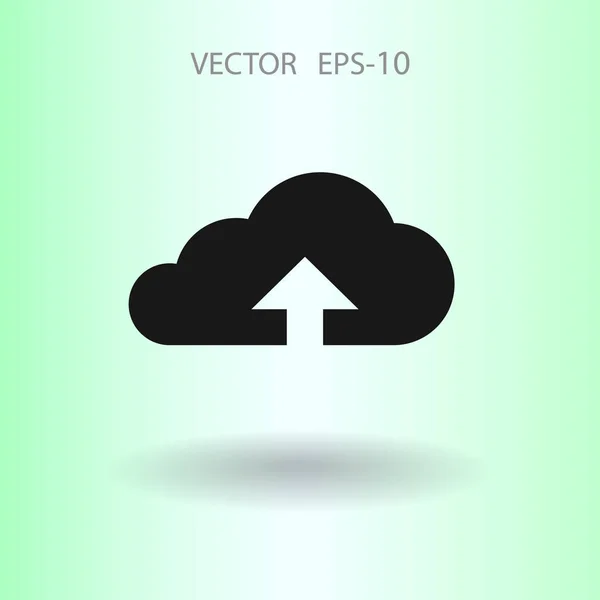 Ikon rata untuk mengunggah awan. ilustrasi vektor - Stok Vektor