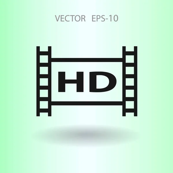 Platte icoon van hd-video. vectorillustratie — Stockvector