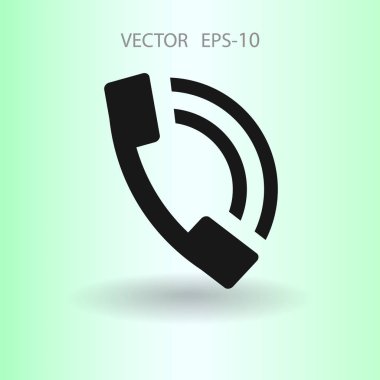 Bir telefon düz simgesi. vektör çizim