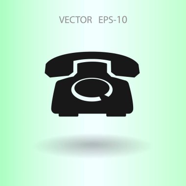 Bir telefon düz simgesi. vektör çizim