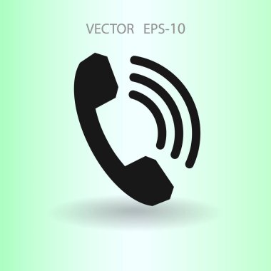 Bir telefon düz simgesi. vektör çizim