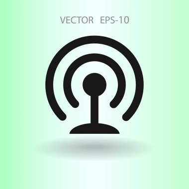 WiFi düz simgesi. vektör çizim