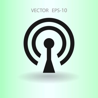 WiFi düz simgesi. vektör çizim