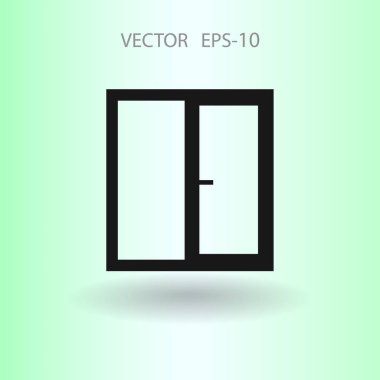 düz pencere simgesi, vektör çizim