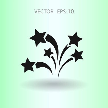 Düz bir havai fişek simgesi. Vektör.