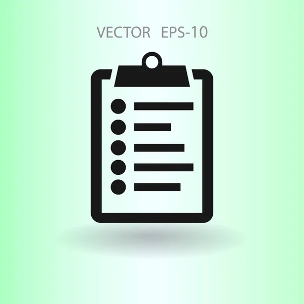 Platte icoon van Klembord. vectorillustratie — Stockvector
