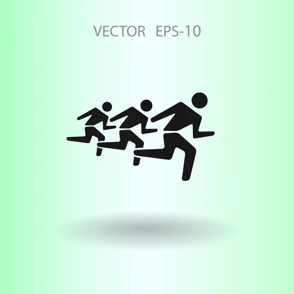 Lapos ikon-ból futás mans. vektoros illusztráció — Stock Vector