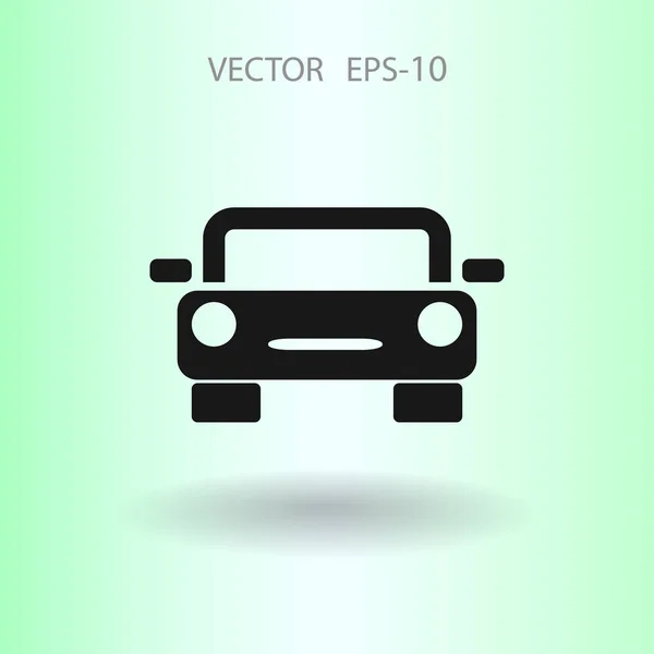 Vlakke lange schaduw pictogram auto, vector illustratie — Stockvector