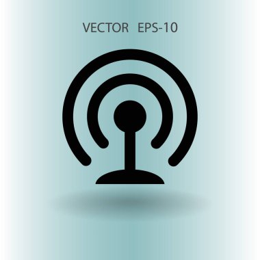 WiFi düz simgesi. vektör çizim