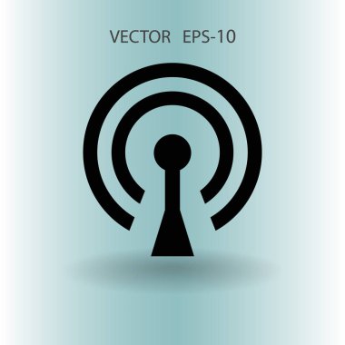 WiFi düz simgesi. vektör çizim