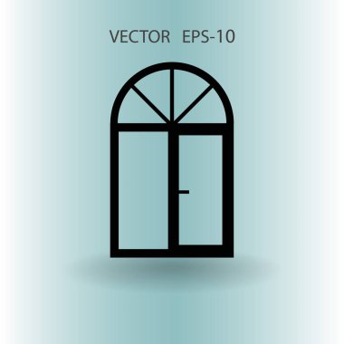 düz pencere simgesi, vektör çizim