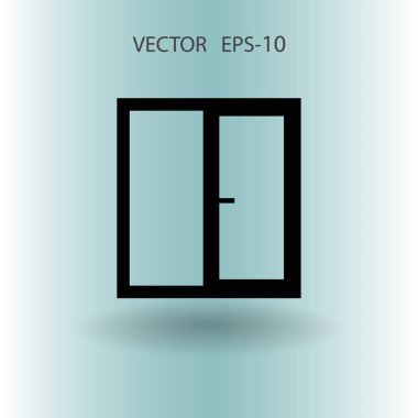 düz pencere simgesi, vektör çizim