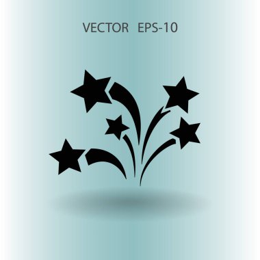 Düz bir havai fişek simgesi. Vektör.