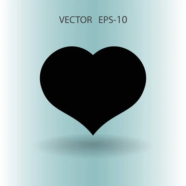 Icona piatta del cuore. illustrazione vettoriale — Vettoriale Stock