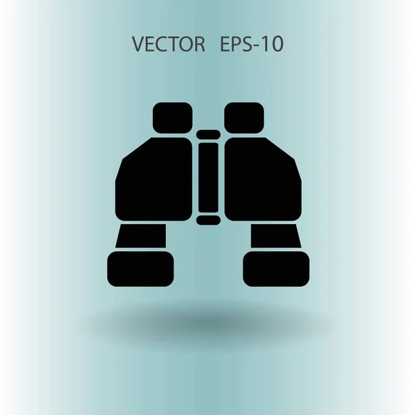 Sombra larga plana Ícono de prismáticos, ilustración vectorial — Vector de stock