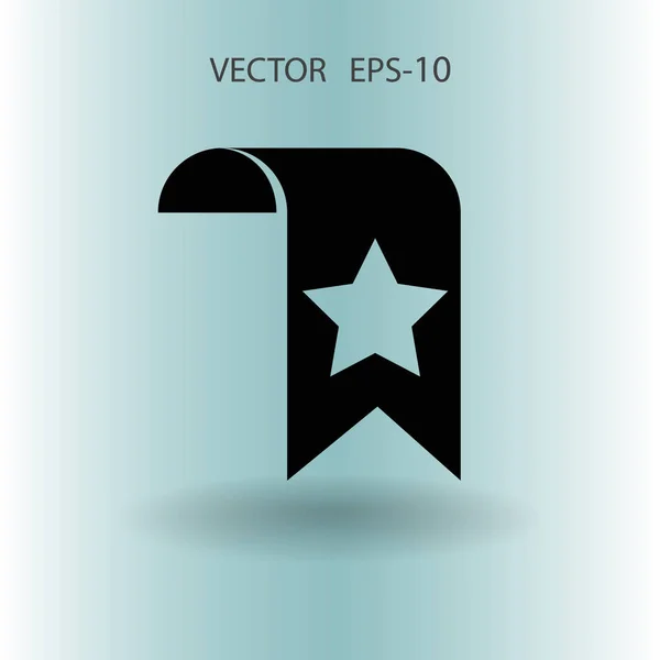 Sombra longa plana Ícone favorito do marcador, ilustração vetorial —  Vetores de Stock