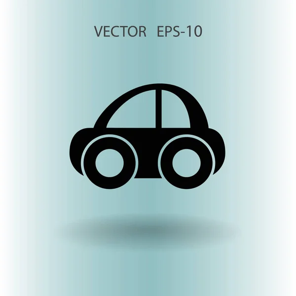 Sombra larga plana Icono del coche, ilustración del vector — Vector de stock