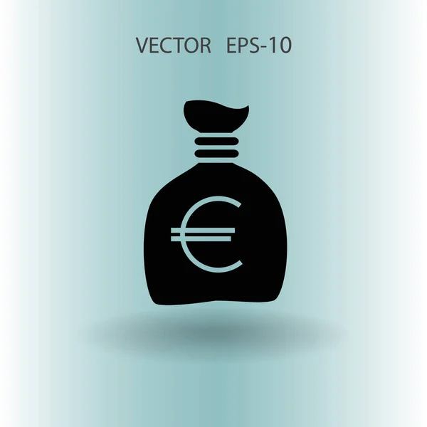 Flat Money bag icon, vector illustration — Stock Vector