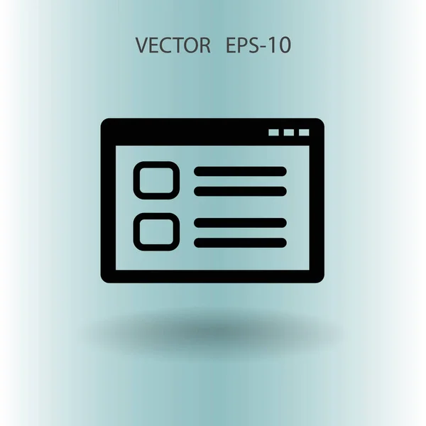 Platte Web vensterpictogram, vectorillustratie — Stockvector
