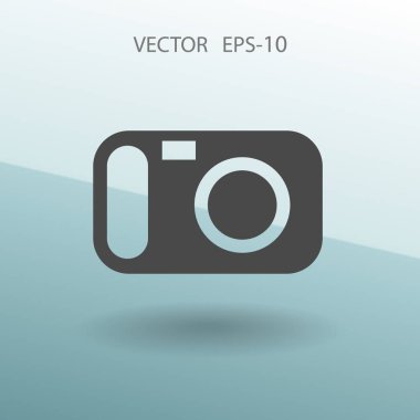 Düz simgesi bir fotoğraf makinesi. vektör çizim