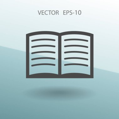 Düz simgesi kitap. vektör çizim