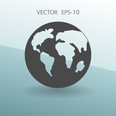 Dünyanın düz simgesi. vektör çizim