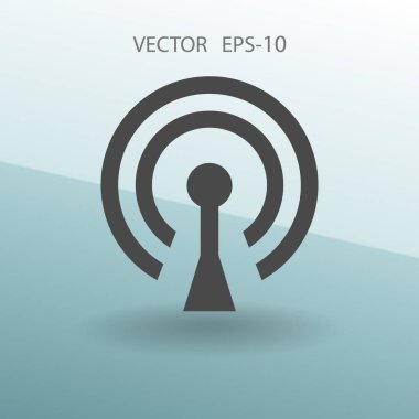 WiFi düz simgesi. vektör çizim