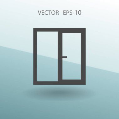 düz pencere simgesi, vektör çizim