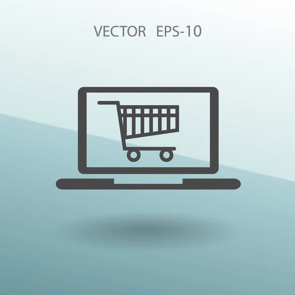 Icono de compras en línea. ilustración vectorial — Archivo Imágenes Vectoriales