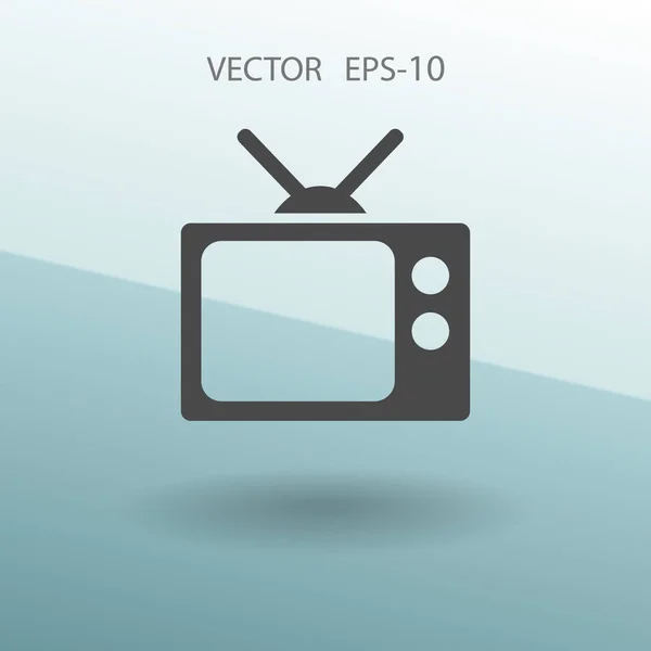 Επίπεδη εικόνα της τηλεόρασης. Vector εικονογράφηση — Διανυσματικό Αρχείο