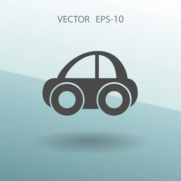 Sombra larga plana Icono del coche, ilustración del vector — Vector de stock