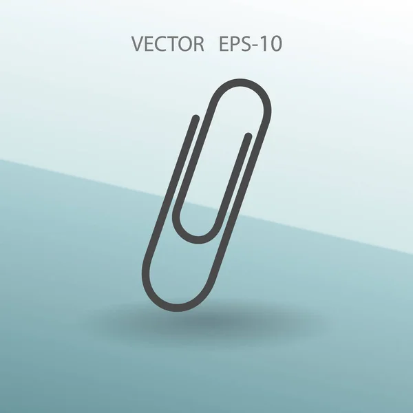 Flat long shadow Paperclip icon, vector illustration — Stock Vector