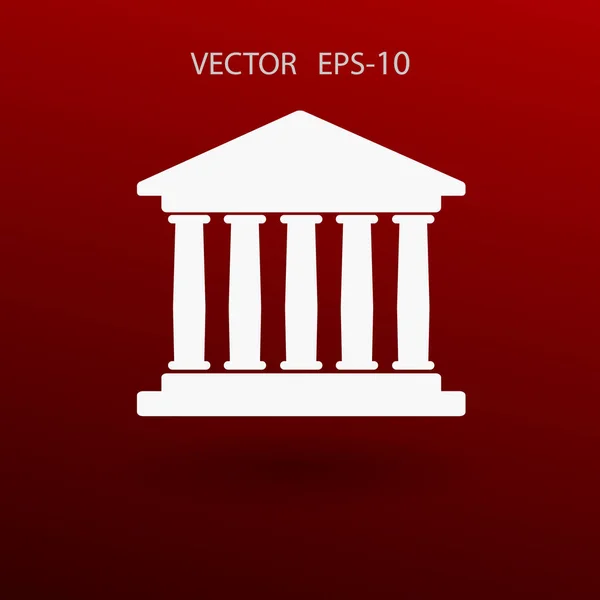 Platte icoon van bank gebouw. vectorillustratie — Stockvector