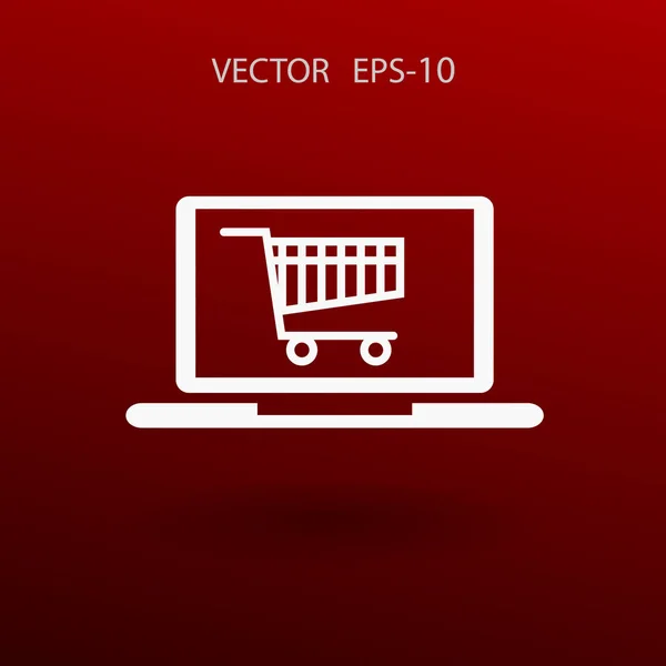 Иконка покупок онлайн. векторная иллюстрация — стоковый вектор