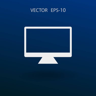 Monitör düz simgesi. vektör çizim