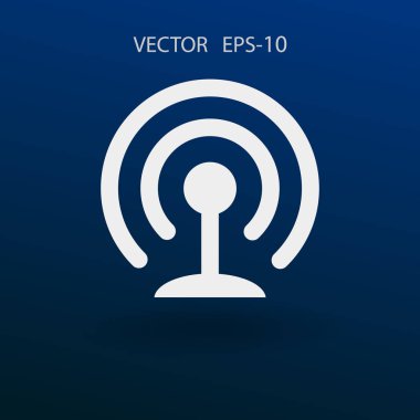 WiFi düz simgesi. vektör çizim