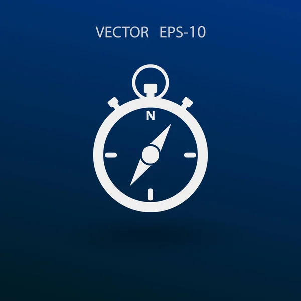 Icona del cronometro a ombra lunga piatta, illustrazione vettoriale — Vettoriale Stock