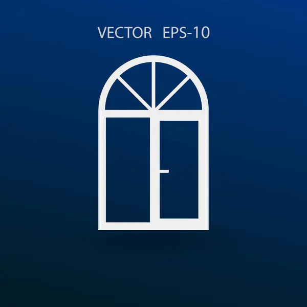 Flaches Fenster-Symbol, Vektorillustration — Stockvektor