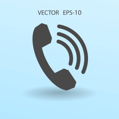 Bir telefon düz simgesi. vektör çizim